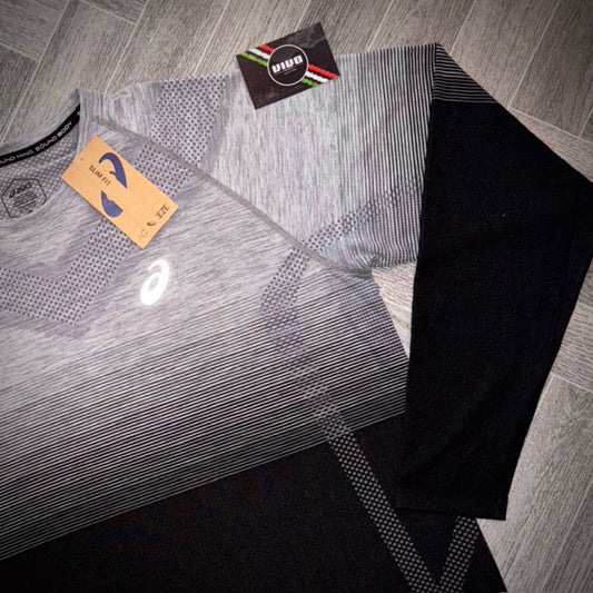 Asics Seamless Long Sleeve T-Shirt - Black and Grey