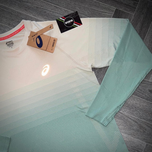 Asics Seamless Long Sleeve T-Shirt - Mint and White