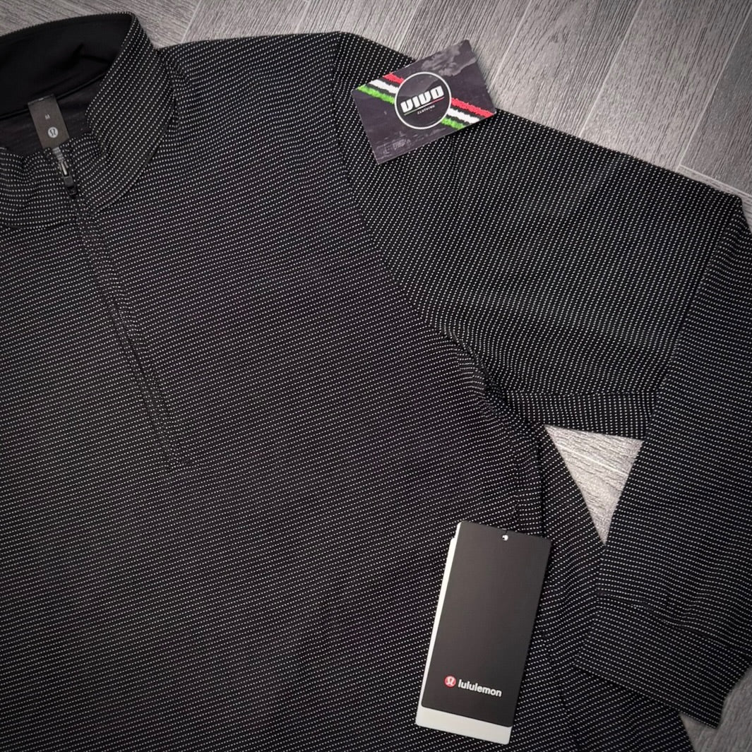 White Black Lululemon Reflective Knit Running Half Zip