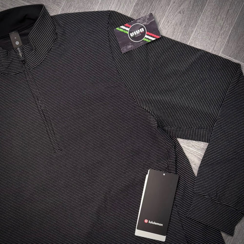 White Black Lululemon Reflective Knit Running Half Zip