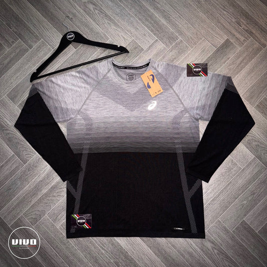 Asics Seamless Long Sleeve T-Shirt - Black and Grey