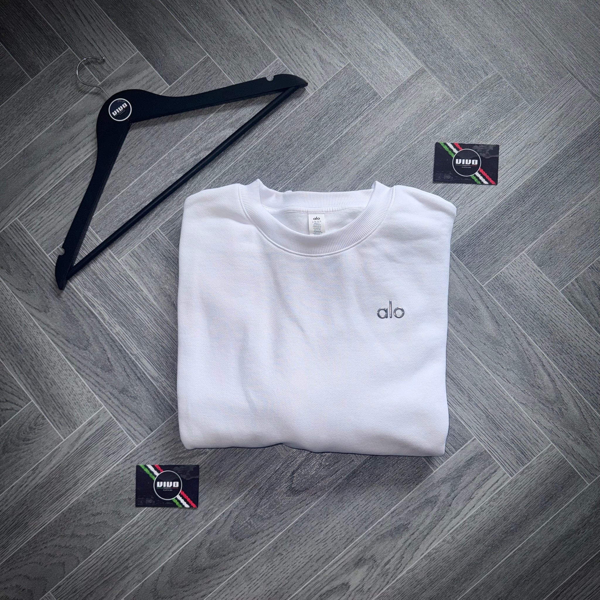 White Alo Accolade Crew Neck Pullover