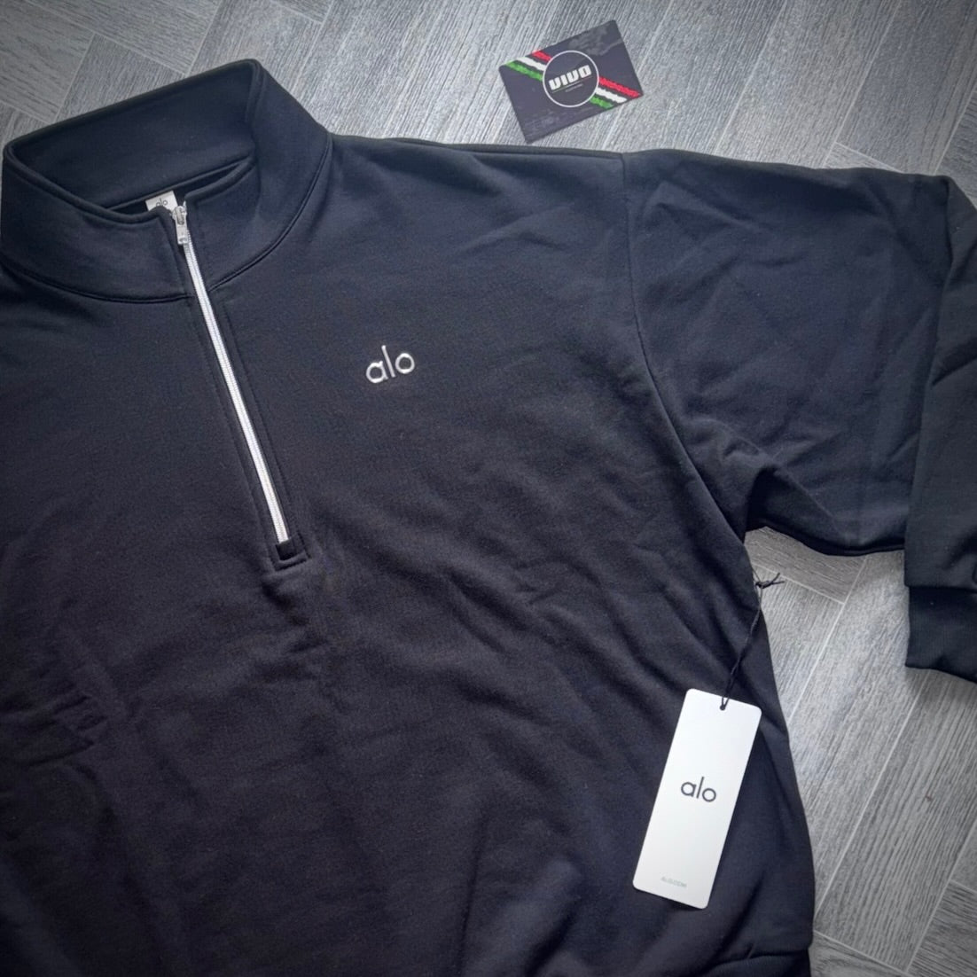 Black Alo Yoga Accolade 1/4 Zip Pullover Sweatshirt