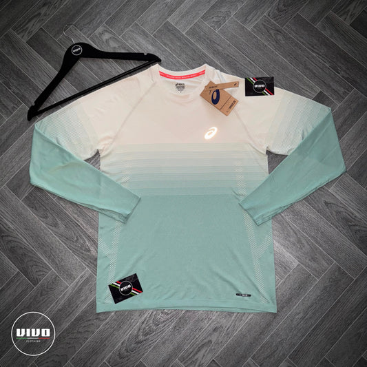 Asics Seamless Long Sleeve T-Shirt - Mint and White
