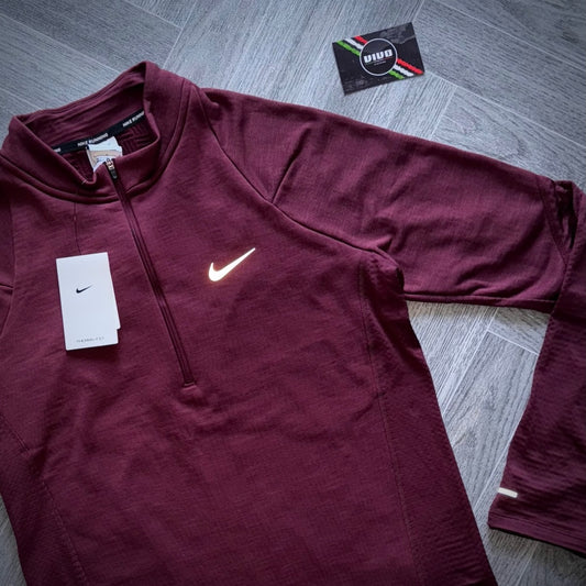 Nike Thermal 1/4 Zip - Burgundy
