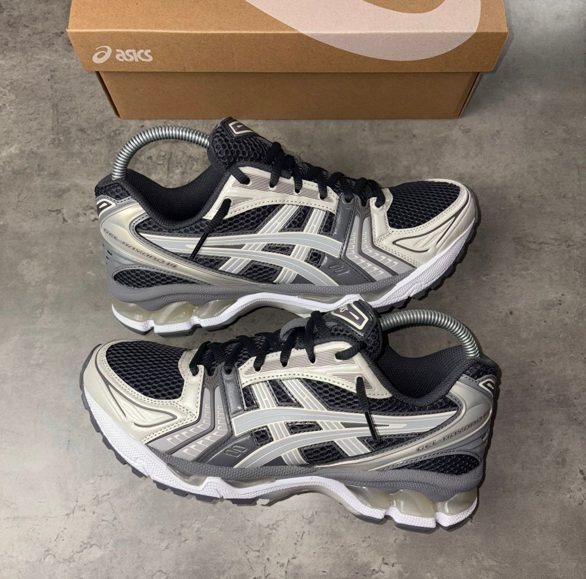 Asics Kayano 14's - Obsidian Cement Grey